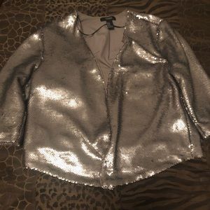Sequin mid sleeve blazer